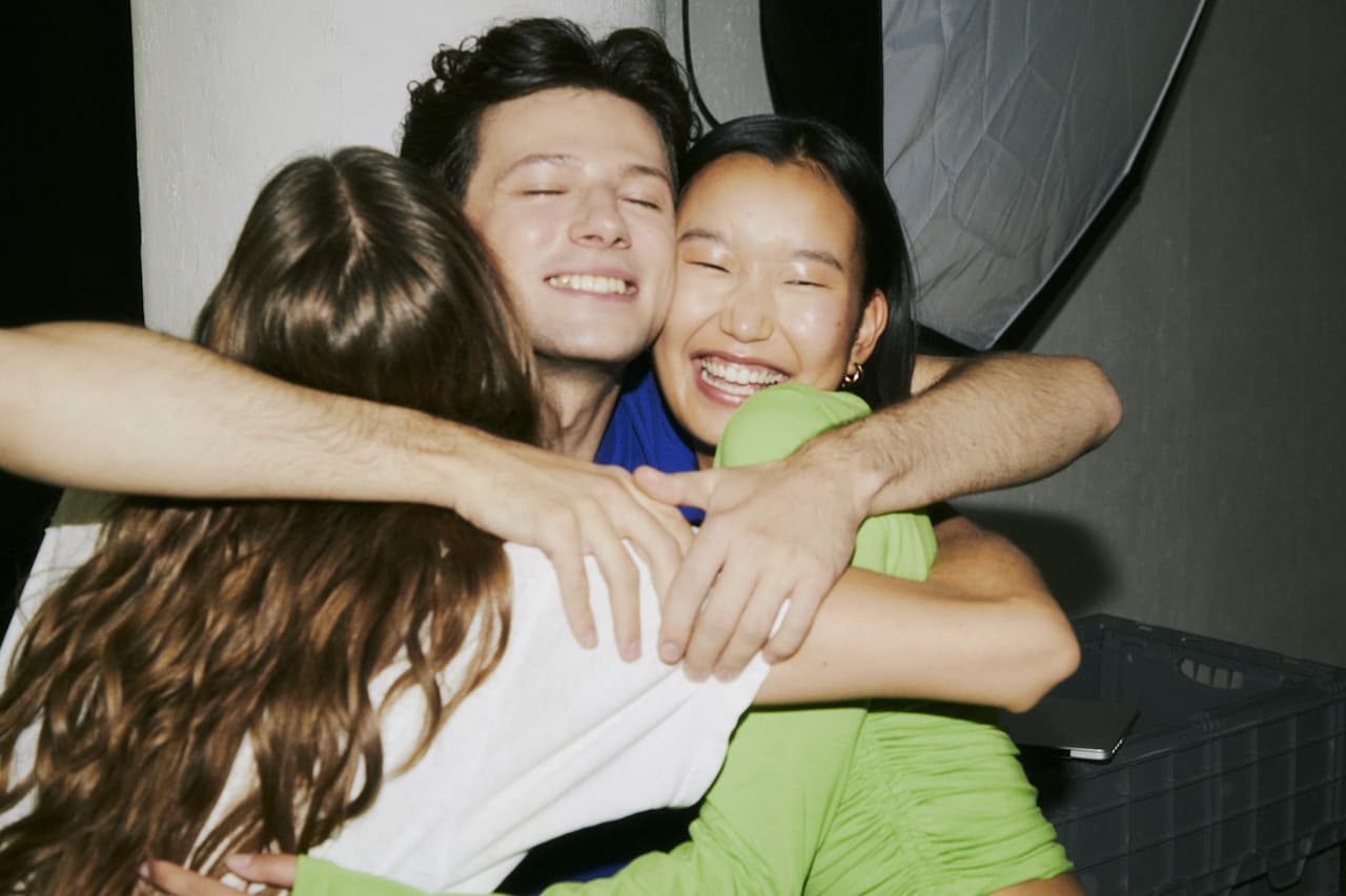 Friends hugging